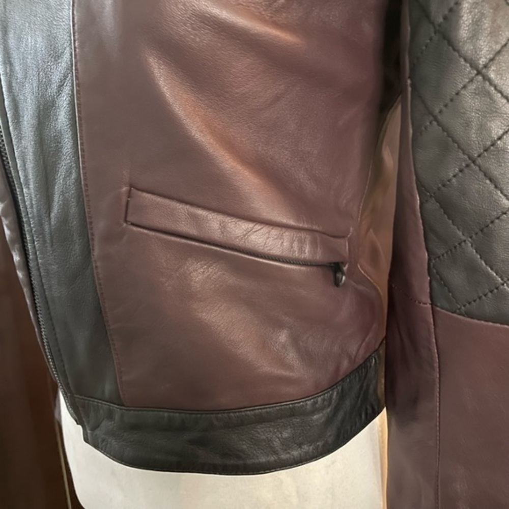 Joe’s Jeans Two-Tone Motorcycle Leather Jacket size‎ small - Picture 4 of 11